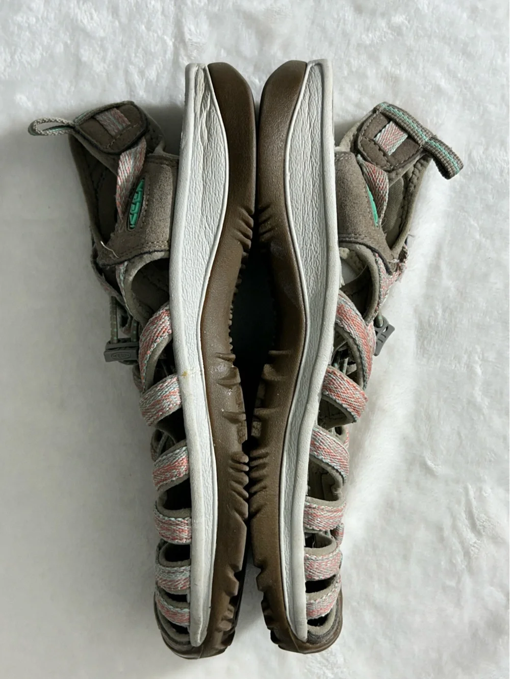 Keen Whisper Women's Taupe Salmon Teal Outdoor Waterproof Strap Sandals Size 10 - Picture 9 of 10